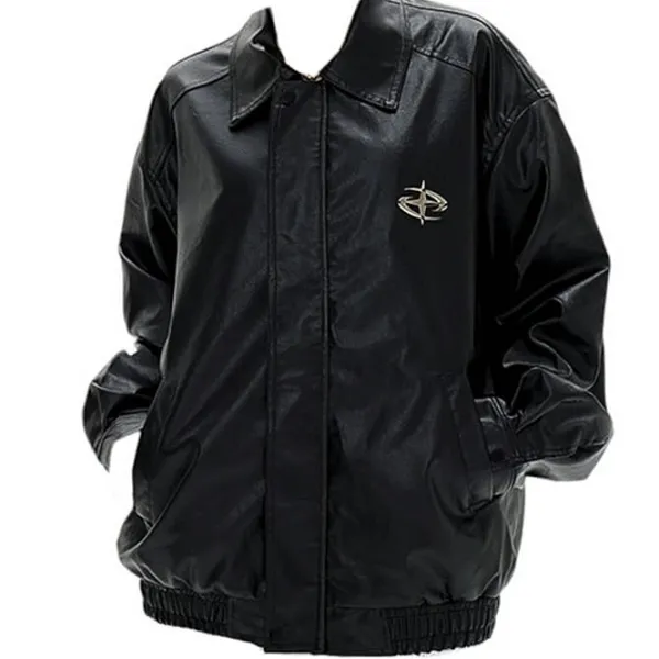 Coats & Jackets*Boogzel Clothing Star Girl Bomber Leather Jacket