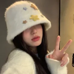 Hats*Boogzel Clothing Star Girl Bucket Hat White