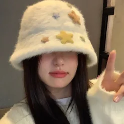 Hats*Boogzel Clothing Star Girl Bucket Hat White