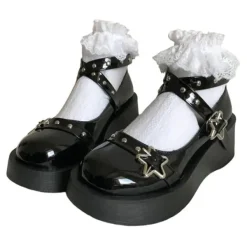 Classics|Sandals / Mary Janes*Boogzel Clothing Star Girl Buckle Platform Sandals Black