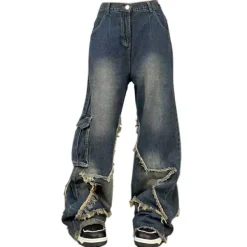 Jeans*Boogzel Clothing Star Girl Cargo Jeans Blue