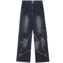 Jeans*Boogzel Clothing Star Girl Cargo Jeans Blue