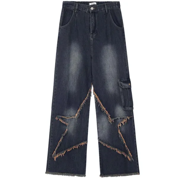 Jeans*Boogzel Clothing Star Girl Cargo Jeans Blue