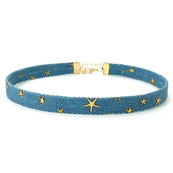 Necklaces & Chokers*Boogzel Clothing Star Girl Denim Choker