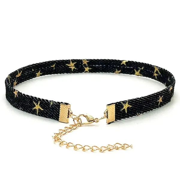 Necklaces & Chokers*Boogzel Clothing Star Girl Denim Choker