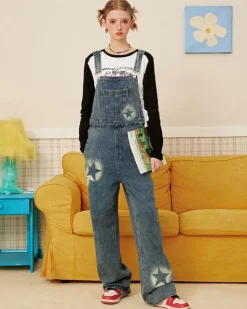 Dresses & Rompers*Boogzel Clothing Star Girl Denim Overalls Blue