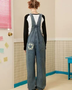 Dresses & Rompers*Boogzel Clothing Star Girl Denim Overalls Blue