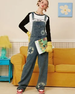 Dresses & Rompers*Boogzel Clothing Star Girl Denim Overalls Blue