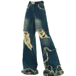 Jeans*Boogzel Clothing Star Girl Destroyed Jeans DarkBlue
