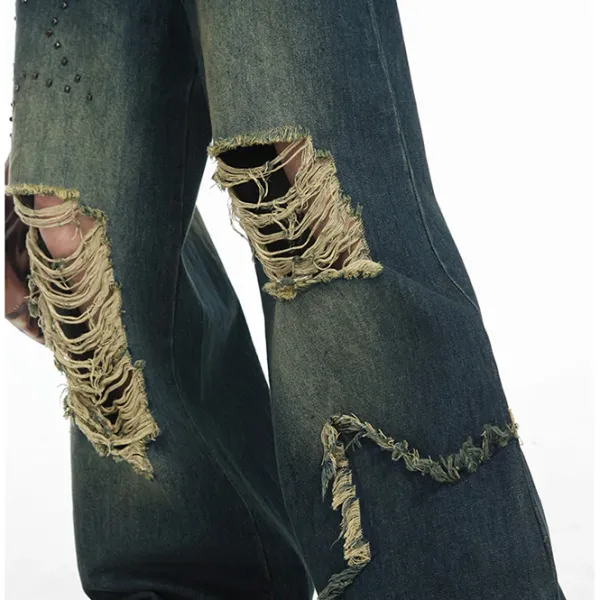 Jeans*Boogzel Clothing Star Girl Destroyed Jeans DarkBlue