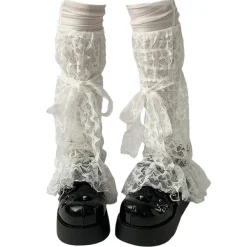 Other*Boogzel Clothing Star Girl Lace Leg Warmers White