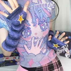 Other*Boogzel Clothing Star Girl Arm Warmers Purple