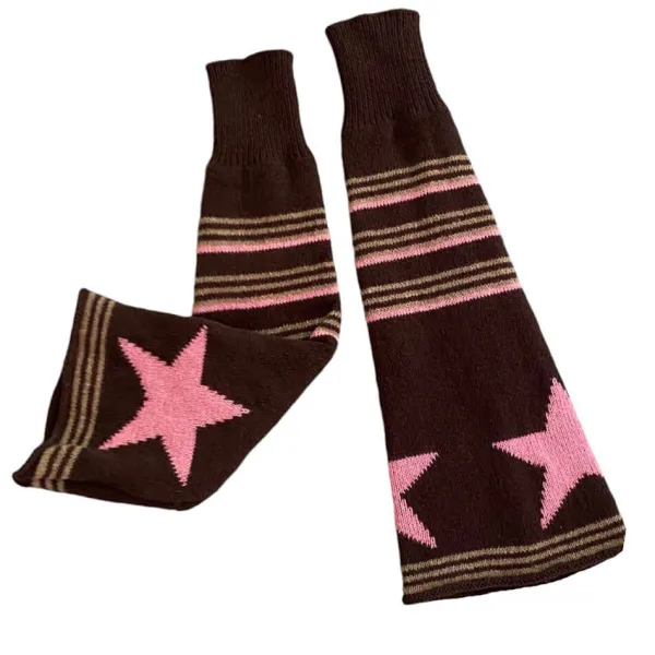 Other*Boogzel Clothing Star Girl Striped Leg Warmers