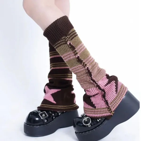 Other*Boogzel Clothing Star Girl Striped Leg Warmers