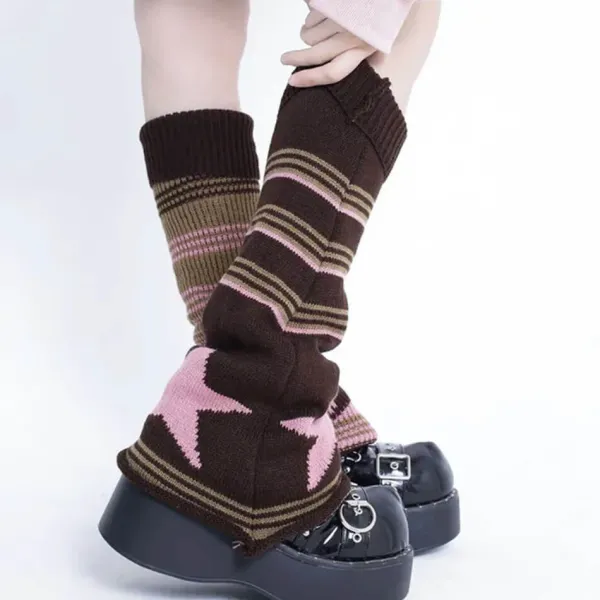 Other*Boogzel Clothing Star Girl Striped Leg Warmers