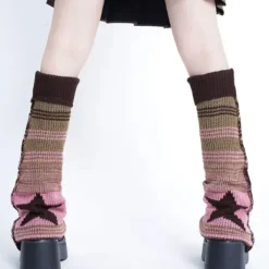 Other*Boogzel Clothing Star Girl Striped Leg Warmers