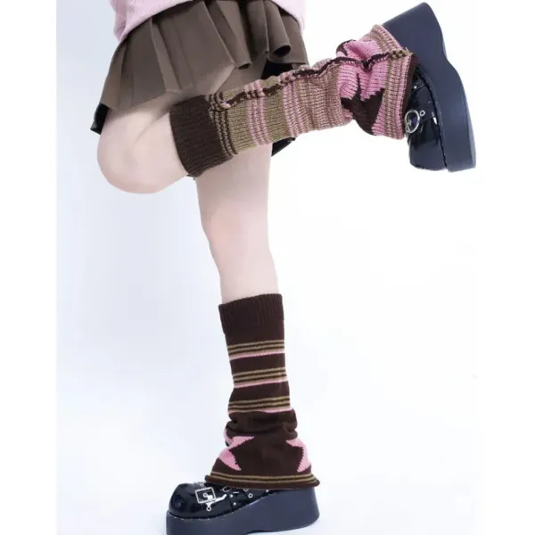 Other*Boogzel Clothing Star Girl Striped Leg Warmers