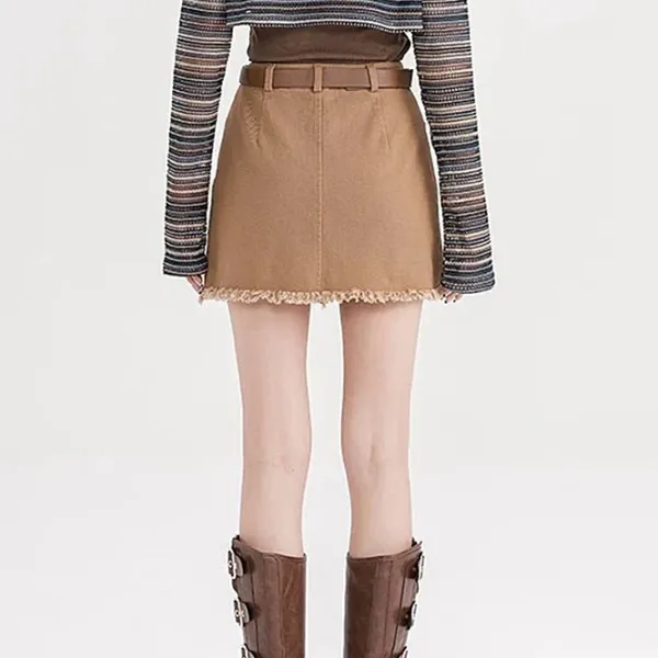 Skirts*Boogzel Clothing Star Patch Aesthetic Mini Skirt Brown