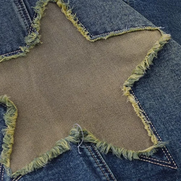 Shorts*Boogzel Clothing Star Patch Denim Shorts Blue