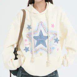 Hoodies*Boogzel Clothing Star Patch Hoodie Beige