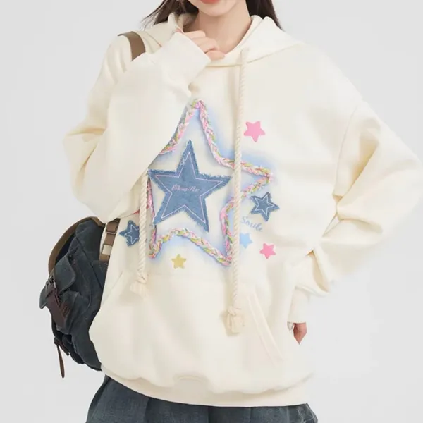 Hoodies*Boogzel Clothing Star Patch Hoodie Beige