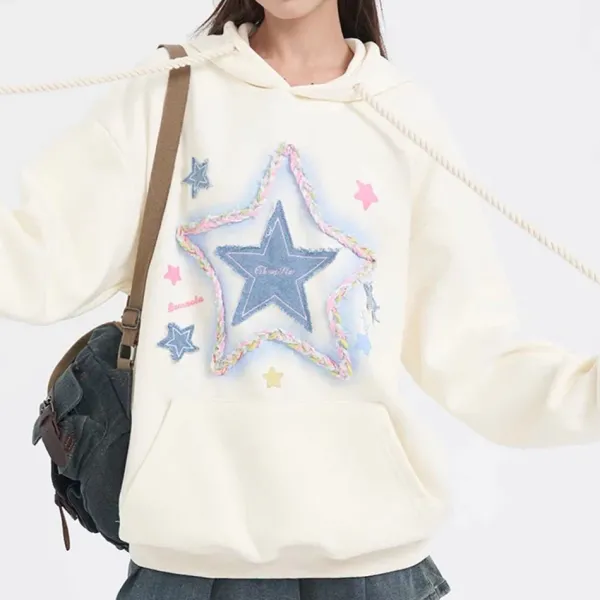 Hoodies*Boogzel Clothing Star Patch Hoodie Beige