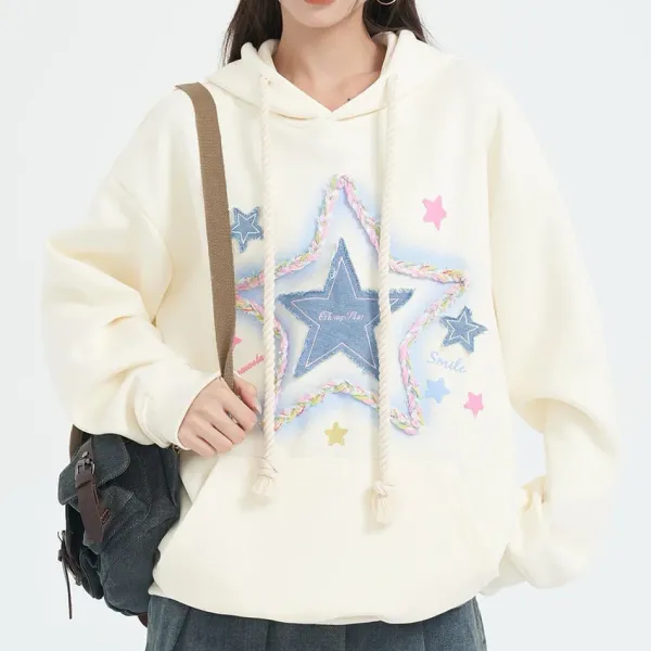 Hoodies*Boogzel Clothing Star Patch Hoodie Beige
