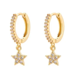 Earrings|Necklaces & Chokers*Boogzel Clothing Star Pendant Hoop Earrings