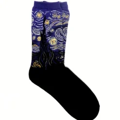 Socks*Boogzel Clothing Starry Night Van Gogh Socks Navy/black