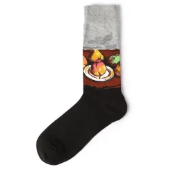 Socks*Boogzel Clothing Still Life Plate and Fruit Socks Brown