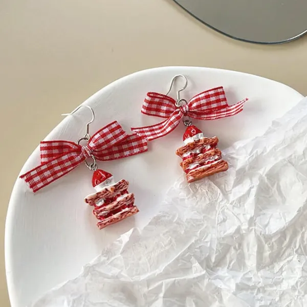 Earrings*Boogzel Clothing Strawberry Cake Earrings