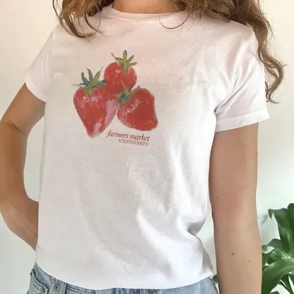 Aesthetic T-Shirts & Graphic Tees*Boogzel Clothing Strawberry Graphic T-Shirt White