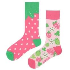 Socks*Boogzel Clothing Strawberry Mismatched Socks Pink