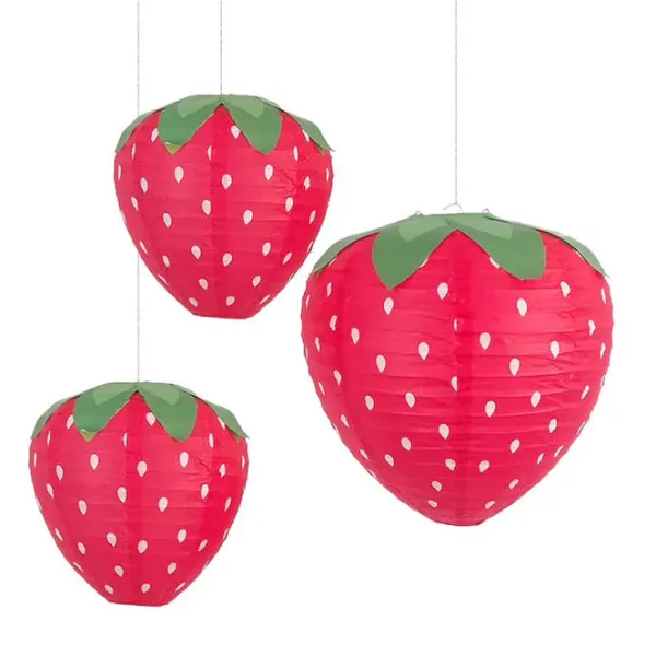Aesthetic Room Decor*Boogzel Clothing Strawberry Shaped Paper Lanterns Red