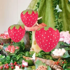 Aesthetic Room Decor*Boogzel Clothing Strawberry Shaped Paper Lanterns Red