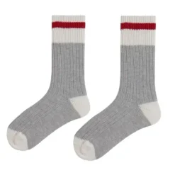 Socks*Boogzel Clothing Striped Ribbed Socks Grey
