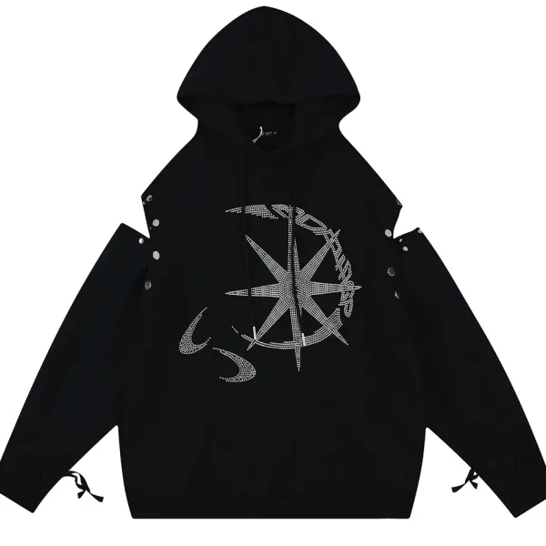 Hoodies*Boogzel Clothing Sun & Moon Rhinestone Hoodie