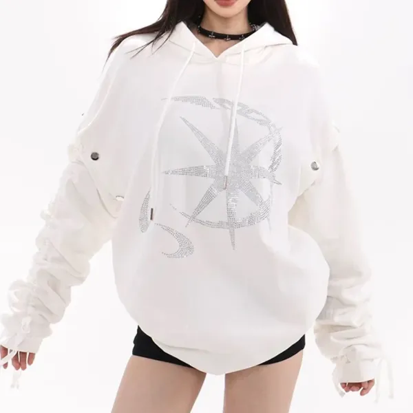 Hoodies*Boogzel Clothing Sun & Moon Rhinestone Hoodie