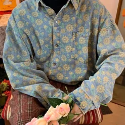 Mens*Boogzel Clothing Sunflowers Denim Shirt
