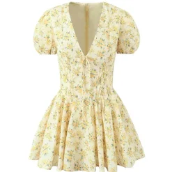 Dresses & Rompers*Boogzel Clothing Sunny Afternoon Cottagecore Floral Dress Yellow