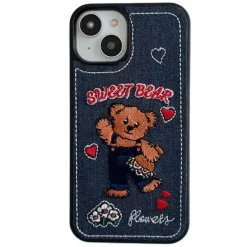 Iphone Cases*Boogzel Clothing Sweet Bear Embroidery iPhone Case Blue