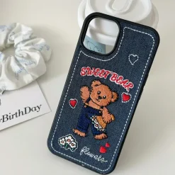 Iphone Cases*Boogzel Clothing Sweet Bear Embroidery iPhone Case Blue