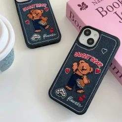 Iphone Cases*Boogzel Clothing Sweet Bear Embroidery iPhone Case Blue