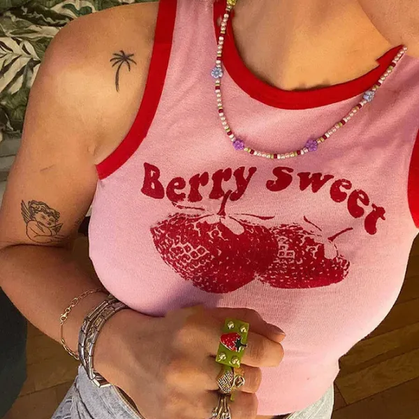 Y2K Tops|Crop Tops*Boogzel Clothing Sweet Berry Tank Top Pink