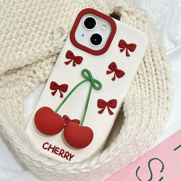 Iphone Cases*Boogzel Clothing Sweet Cherry 3D iPhone Case Beige/red