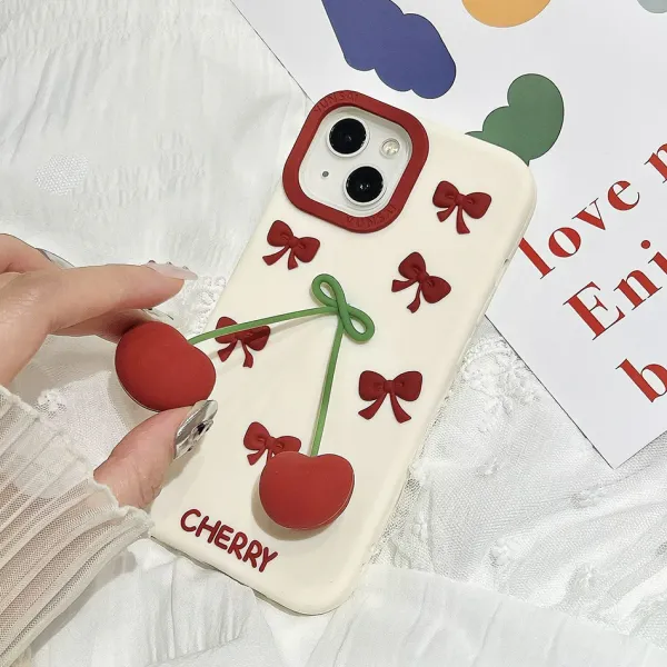 Iphone Cases*Boogzel Clothing Sweet Cherry 3D iPhone Case Beige/red
