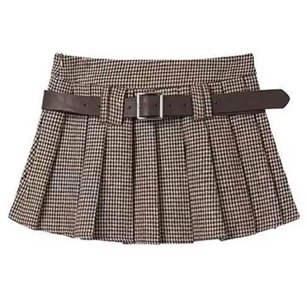 Skirts*Boogzel Clothing Sweet Dress Code Pleated Skirt Brown