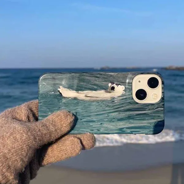 Iphone Cases*Boogzel Clothing Swimming Bear iPhone Case Blue