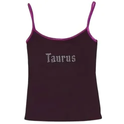 Y2K Tops*Boogzel Clothing Taurus Zodiac Sign Y2K Rhinestone Top Purple