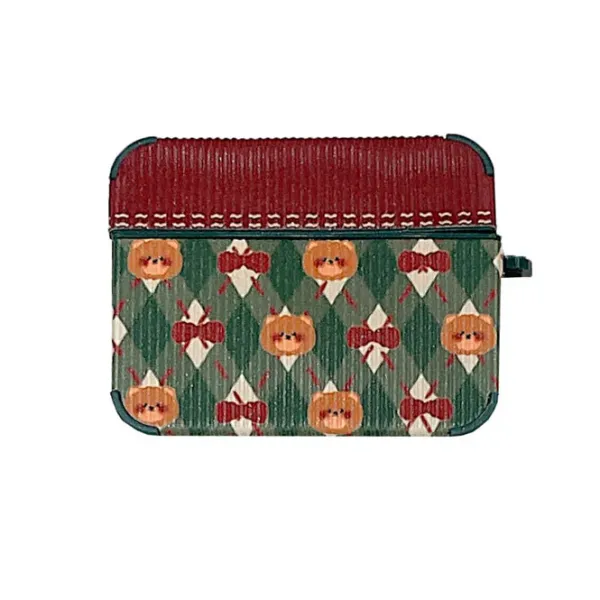 Iphone Cases*Boogzel Clothing Teddy Red Bow Airpods Case Green/red